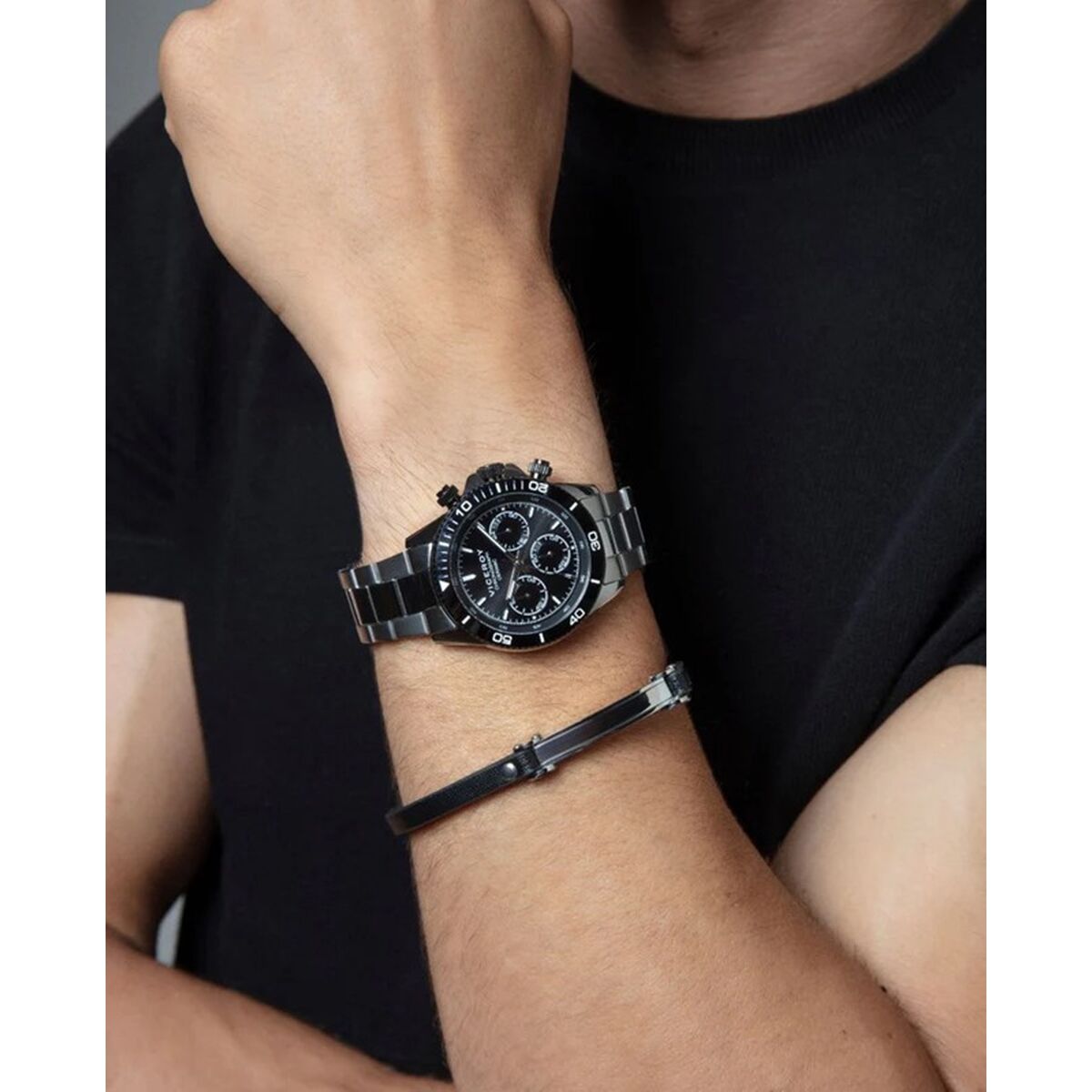 Men's Bracelet Viceroy 75379P01010 Sterling silver 925 Black