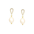 Ladies' Earrings New Bling 9NB-PRL9C Golden