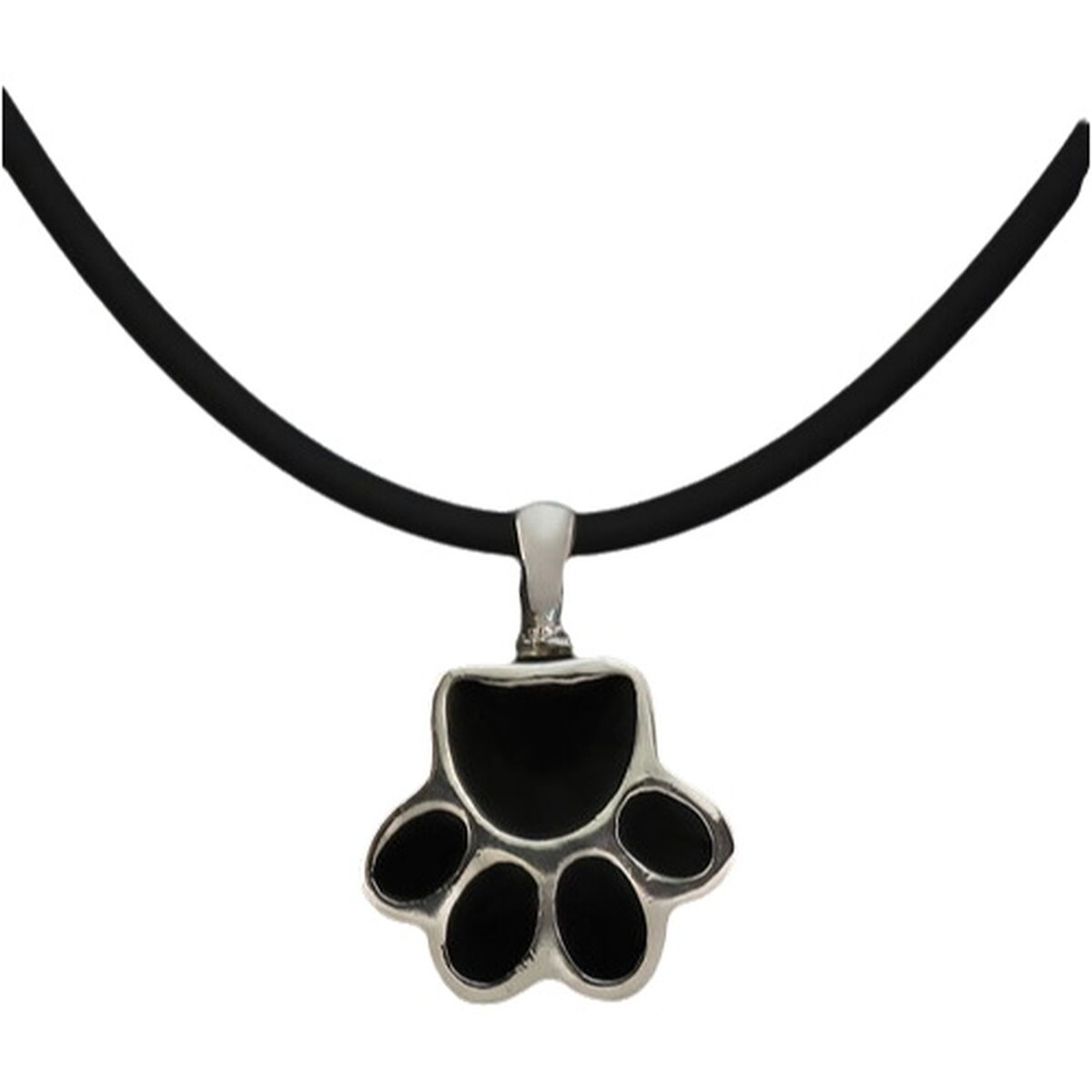 Ladies' Pendant Pet Zen 15 X 17 MM Black Silver